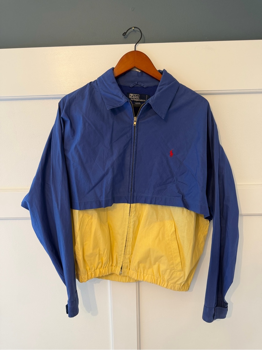 Polo by Ralph Lauren Vintage Blue and Yellow Colorblock Windbreaker